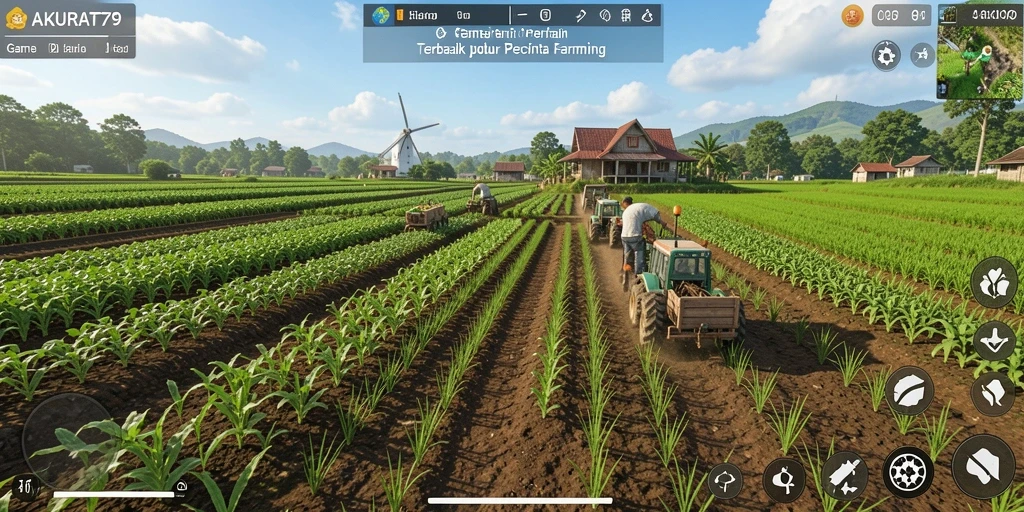 Tampilan seru gameplay dalam bertani dan merawat hewan ternak.