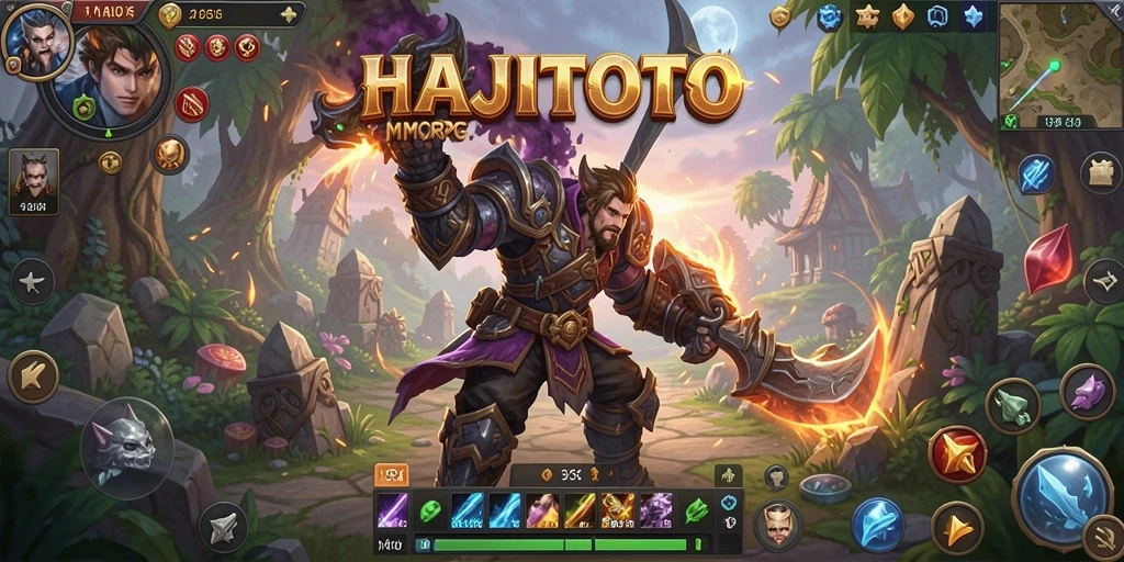 Screenshot gameplay HAJITOTO menampilkan aksi petualangan MMORPG yang seru.