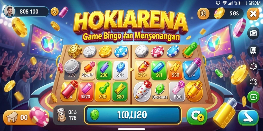 Tampilan menarik HOKIARENA saat gameplay Bingo berlangsung.