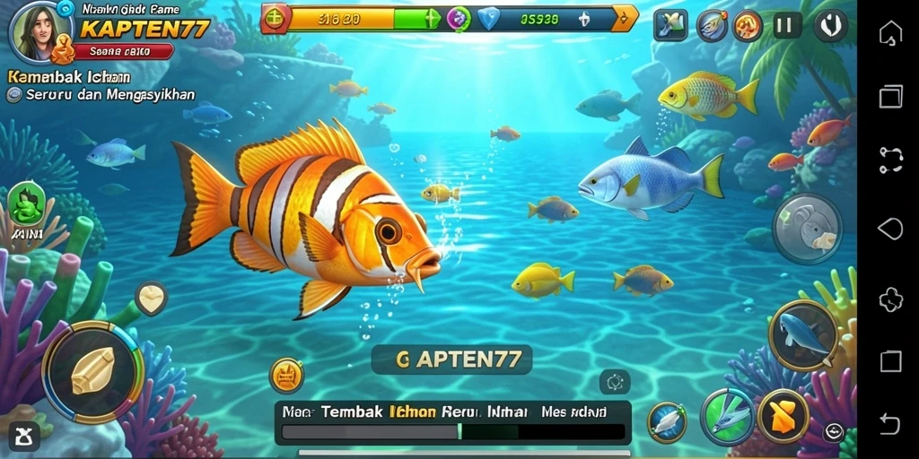 Screenshot gameplay KAPTEN77 yang menunjukkan keseruan Tembak Ikan.