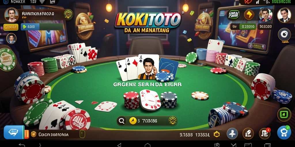 Screenshot gameplay KOKITOTO menampilkan aksi Poker mendebarkan.