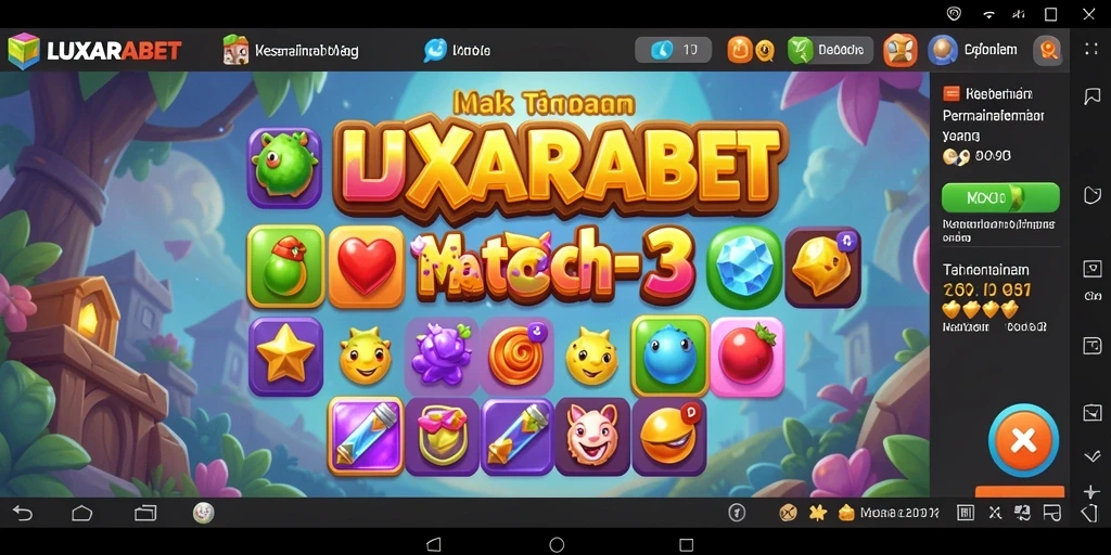 Tampilan menarik gameplay LUXARABET saat mencocokkan objek.