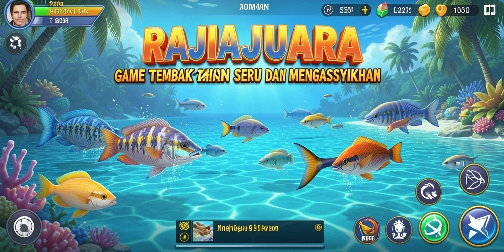 Tampilan gameplay seru Tembak Ikan di RAJAJUARA.