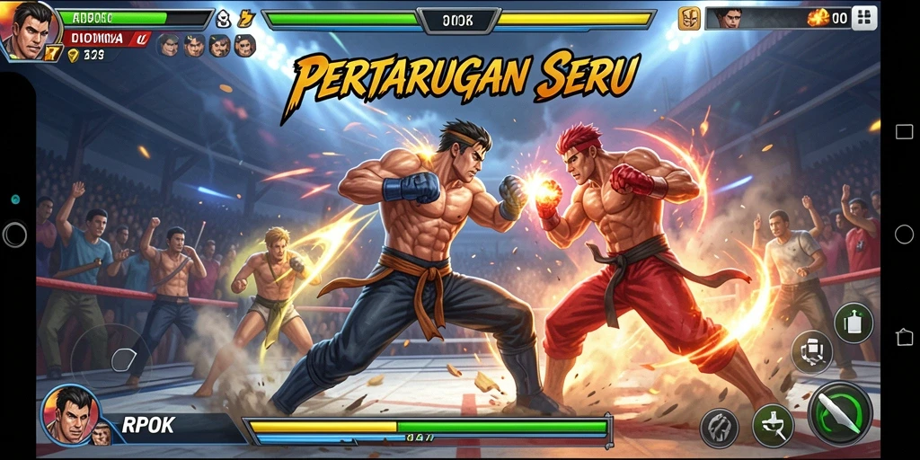 Screenshot RPOK menampilkan aksi pertarungan yang mendebarkan.