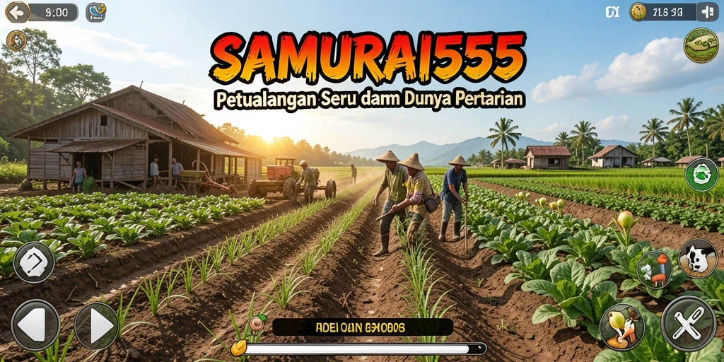 Tangkapan layar SAMURAI555 menampilkan aktivitas bertani yang seru dan interaktif.