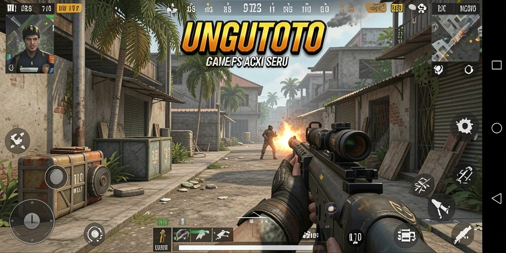 Tampilan gameplay seru di UNGUTOTO dengan aksi FPS menarik.
